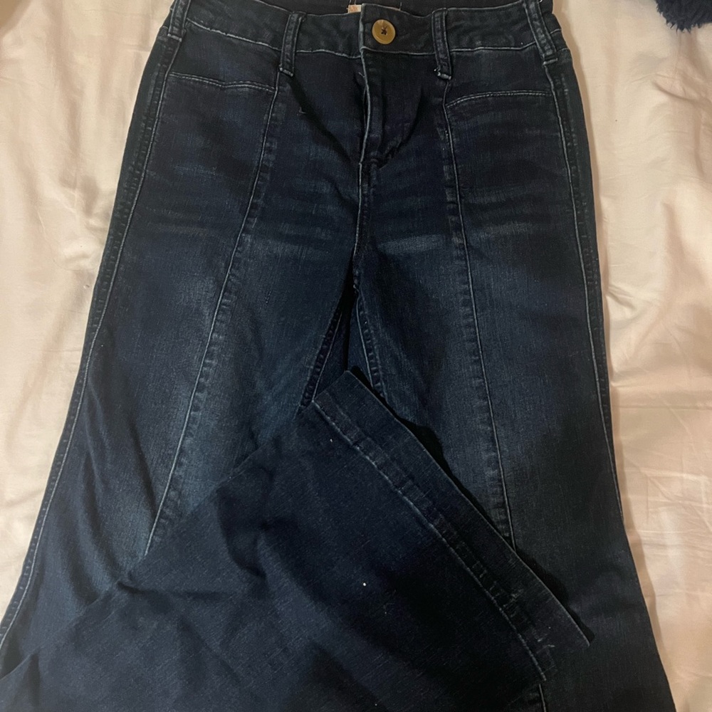 dark wash altard state flare jeans